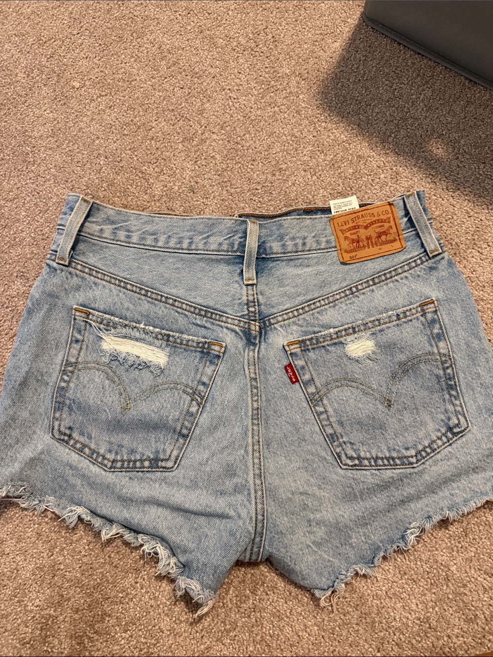 Levi's Light Wash High-Rise Denim Cutoff Shorts